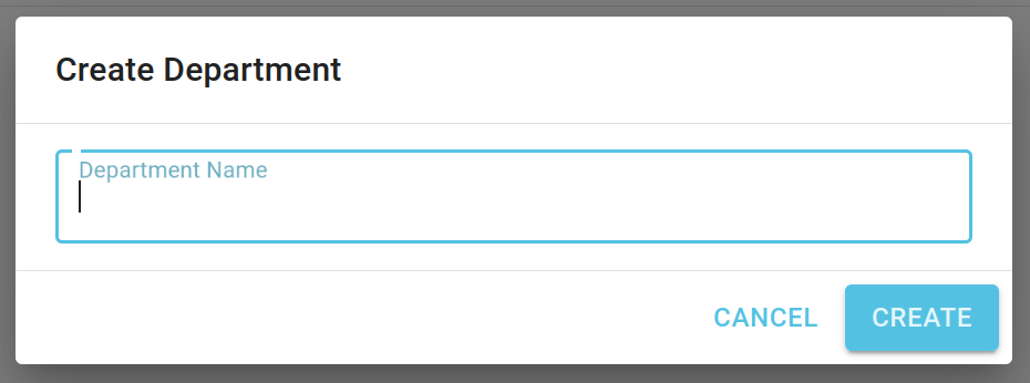 company dashboard create department